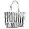 Geometric Chevron Checkered 2-in-1 Shopper