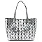 Geometric Chevron Checkered 2-in-1 Shopper