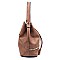 Trendy Whipstitch Accent Drawstring 2-Way Bucket Hobo MH-D0491