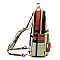 Plaid Check Linen Convertible Backpack