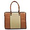 Saffiano Textured Colorblock Satchel