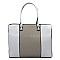 Saffiano Textured Colorblock Satchel
