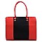 Saffiano Textured Colorblock Satchel