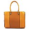 Saffiano Textured Colorblock Satchel
