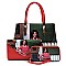 CH-OB2678D - 3 PCS Michelle Obama Satchel+Clutch+Wallet