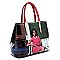 CH-OB2678D - 3 PCS Michelle Obama Satchel+Clutch+Wallet