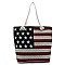 Canvas US Flag Beach Tote