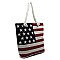 Canvas US Flag Beach Tote
