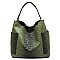 Ostrich Croc 2-in-1 Shoulder Bag Hobo
