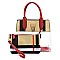 Padlock Accent Plaid Check 2-in-1 Satchel