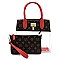 TRANSPARENT PADLOCK ACCENT MONOGRAM SATCHEL SET