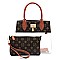 TRANSPARENT PADLOCK ACCENT MONOGRAM SATCHEL SET