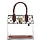 TRANSPARENT PADLOCK ACCENT MONOGRAM SATCHEL SET