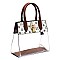 TRANSPARENT PADLOCK ACCENT MONOGRAM SATCHEL SET