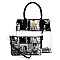 2 In 1 Magazine Cover Collage Padlock Satchel