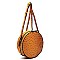 Ostrich Croc Round Crossbody Bag