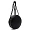 Ostrich Croc Round Crossbody Bag