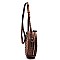 Ostrich Croc Round Crossbody Bag