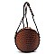 Ostrich Croc Round Crossbody Bag