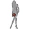 Ostrich Croc Round Crossbody Bag