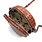 Ostrich Croc Round Crossbody Bag