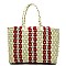 Multi Stripe Straw Tote