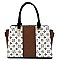 2 IN 1 TOP HANDLE COLOR BLOCK MONOGRAM SATCHEL