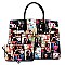 2-in-1 Magazine Cover Collage Padlock Satchel