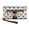 QUEENBEE MONOGRAM STRIPE CLUTCH WRISTLET