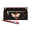 QUEENBEE MONOGRAM STRIPE CLUTCH WRISTLET