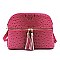 Ostrich Embossed Multi-Compartment Cross Body