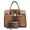 Ostrich Croc Padlock 2-in-1 Satchel