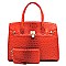 Ostrich Croc Padlock 2-in-1 Satchel