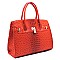 Ostrich Croc Padlock 2-in-1 Satchel