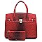 Ostrich Croc Padlock 2-in-1 Satchel