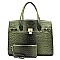 Ostrich Croc Padlock 2-in-1 Satchel