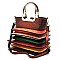 Ostrich Croc Multi Accordion Top Handle