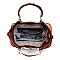 Ostrich Croc Multi Accordion Top Handle