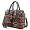 Leopard Padlock Multi Compartment Satchel