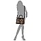 Leopard Padlock Multi Compartment Satchel