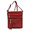 Glossy Multi Zip Pocket Crossbody Bag