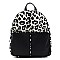 MULTI-POCKET LEOPARD PRINT PATENT BACKPACK