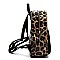 MULTI-POCKET LEOPARD PRINT PATENT BACKPACK