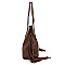 Classy Tribal Aztec Laser-Cut Fringed Side Shopper Tote Wallet SET MH-LQF0121W