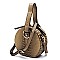 Crocodile Handheld Round Crossbody Satchel