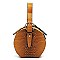 Crocodile Handheld Round Crossbody Satchel