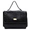 Ostrich Croc Twist Lock Messenger Satchel