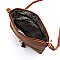 Weaved Whipstitch Tassel Zipper Crossbody Bag