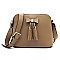 Pebble Tassel Bow Dome Crossbody Bag