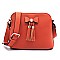 Pebble Tassel Bow Dome Crossbody Bag